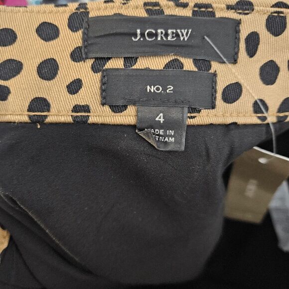 J.Crew Leopard Dot Print Pencil Skirt AR441 NWT Women's Black/Tan Size 4 - Picture 2 of 4